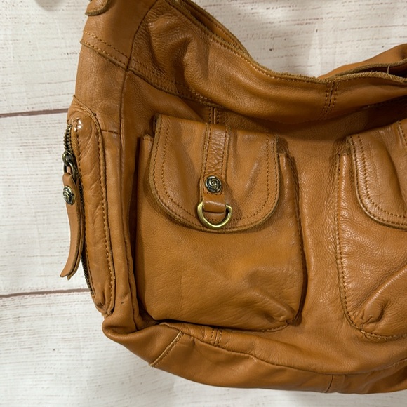 Gently used Tan leather shoulder from Anthropologie by Rough Roses - Picture 2 of 14